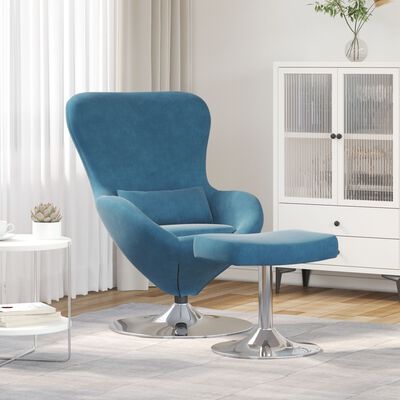 Æggestol 2 pcs Blå 63 x 73 x 90 cm Fløjl