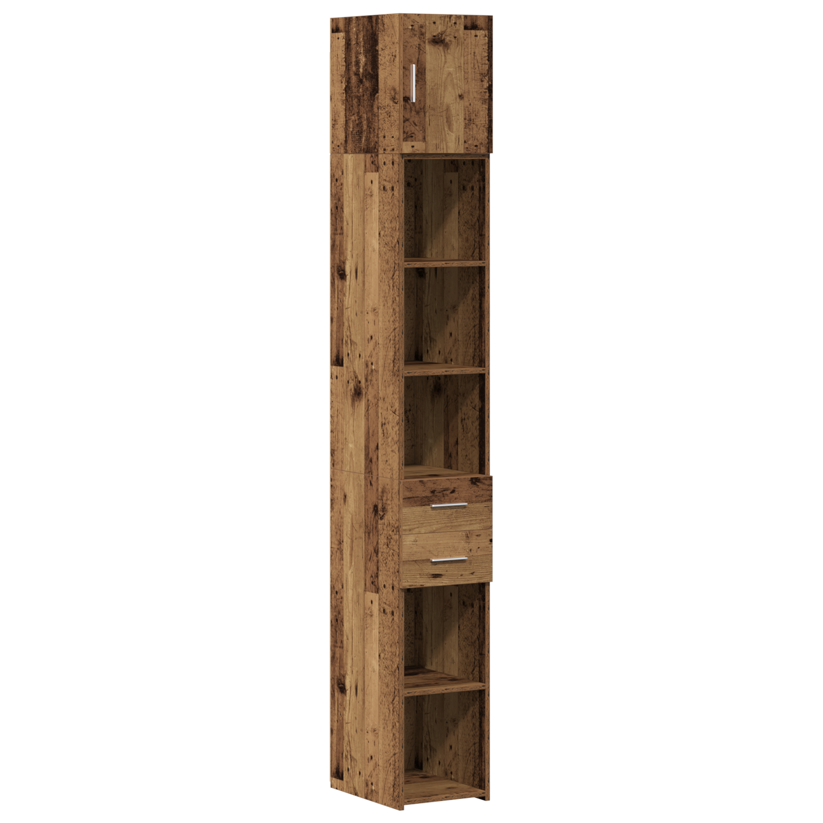 Slim opbevaringsskab med skuffe Gammelt træ 30 x 42.5 x 225 cm