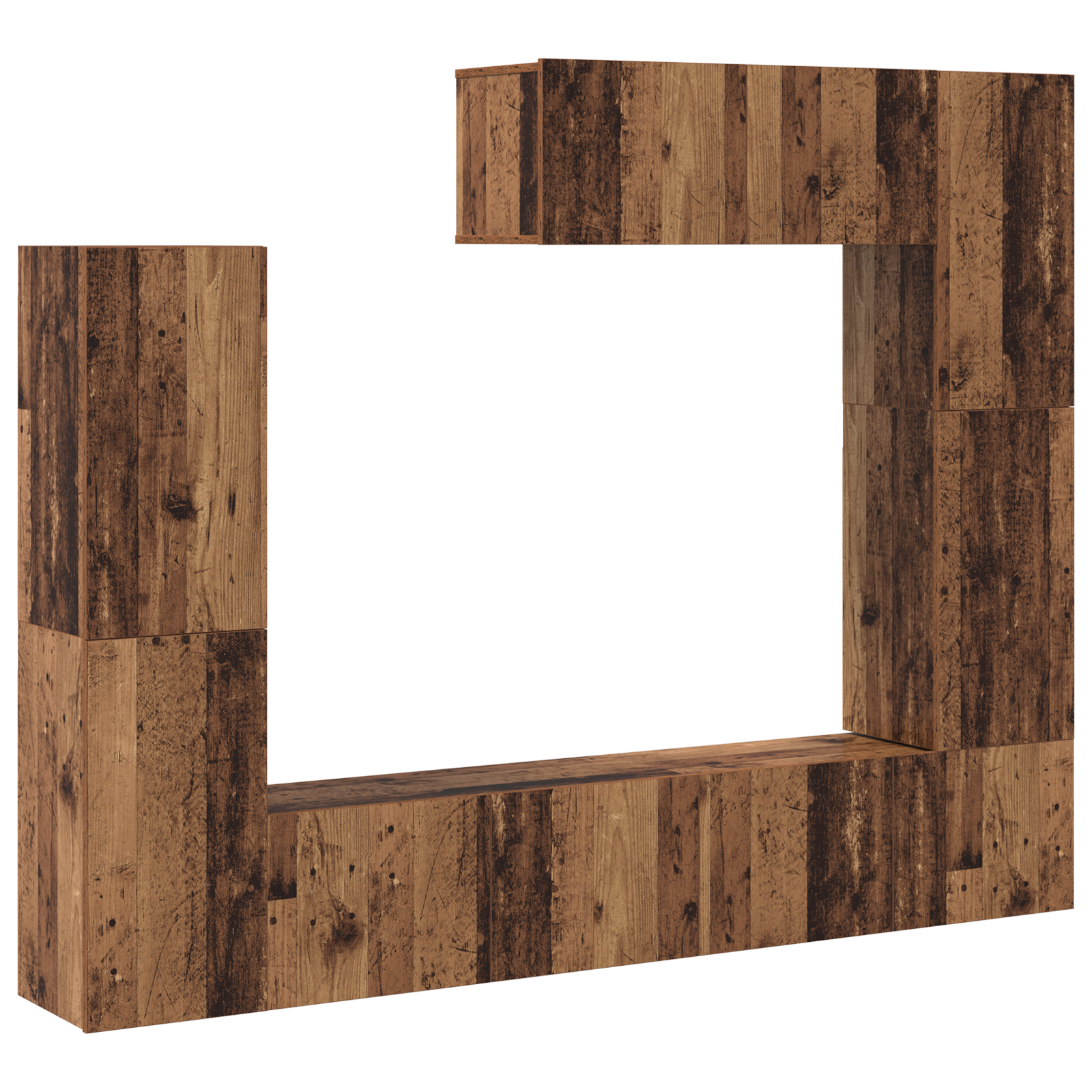 TV-møbelsæt 7 pcs Gammelt træ 80 x 30 x 30 cm Konstrueret træ