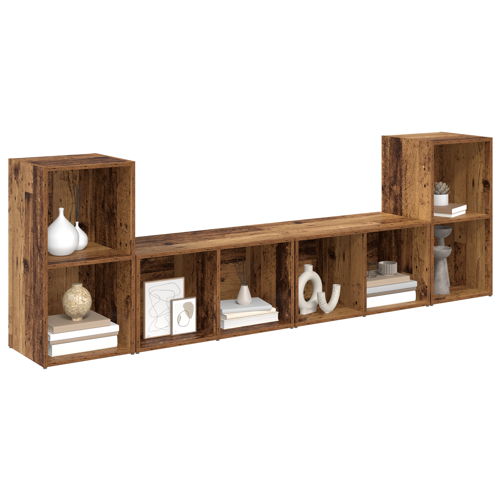TV-møbelsæt 4 pcs Gammelt træ 37 x 35 x 72 cm Konstrueret træ