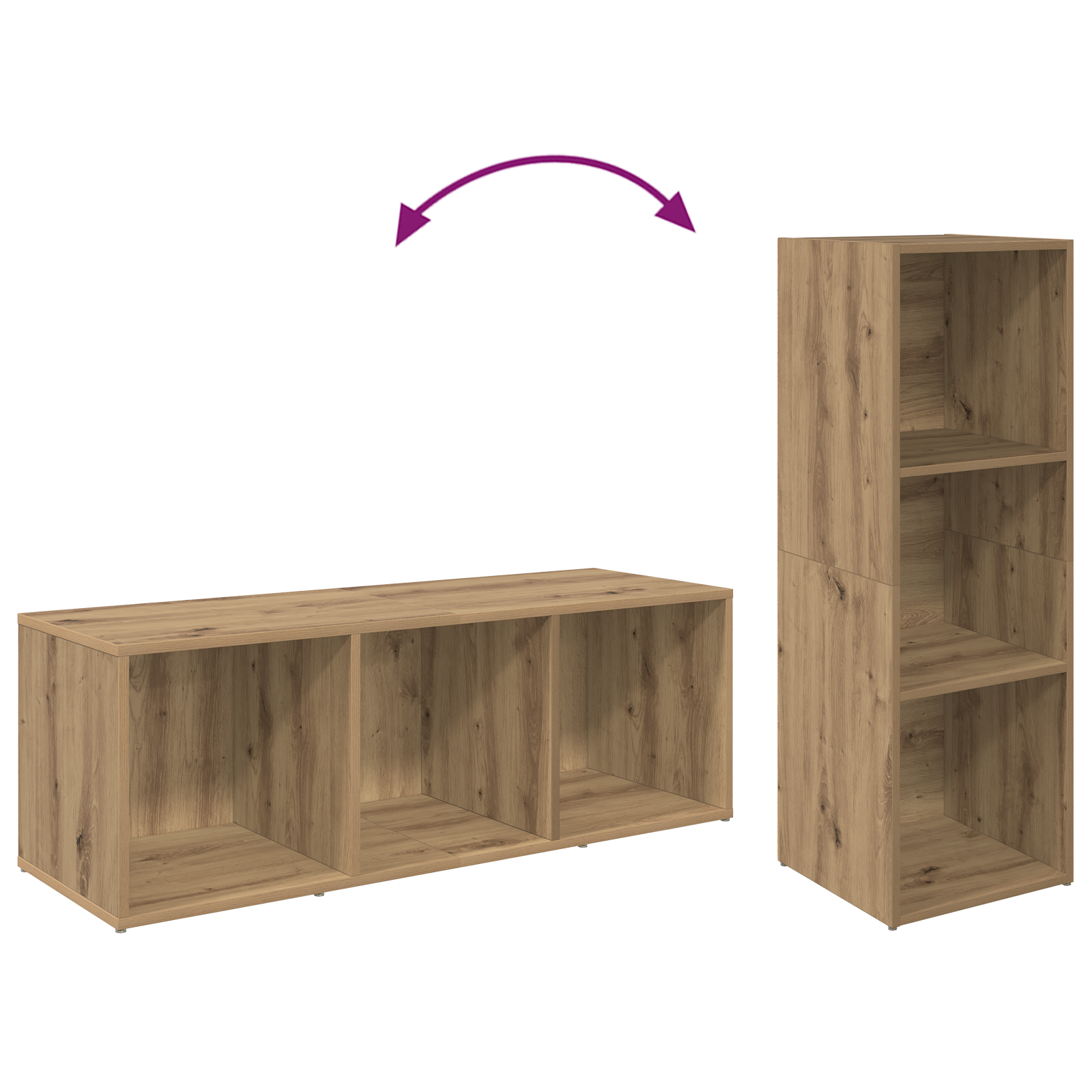 TV-møbelsæt 2 pcs artisan eg 107 x 35 x 37 cm Konstrueret træ