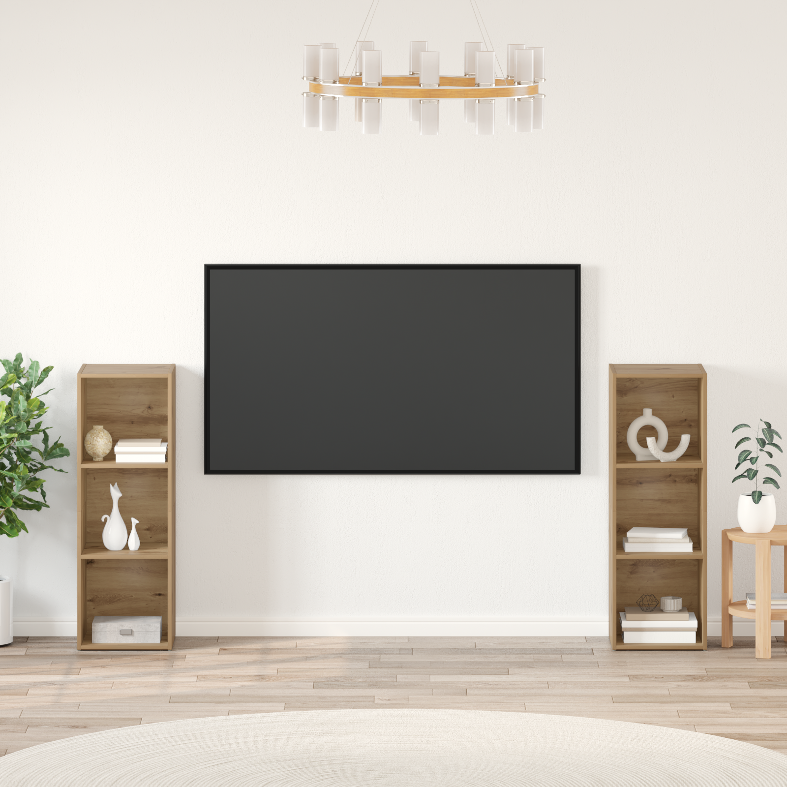 TV-møbelsæt 2 pcs artisan eg 107 x 35 x 37 cm Konstrueret træ