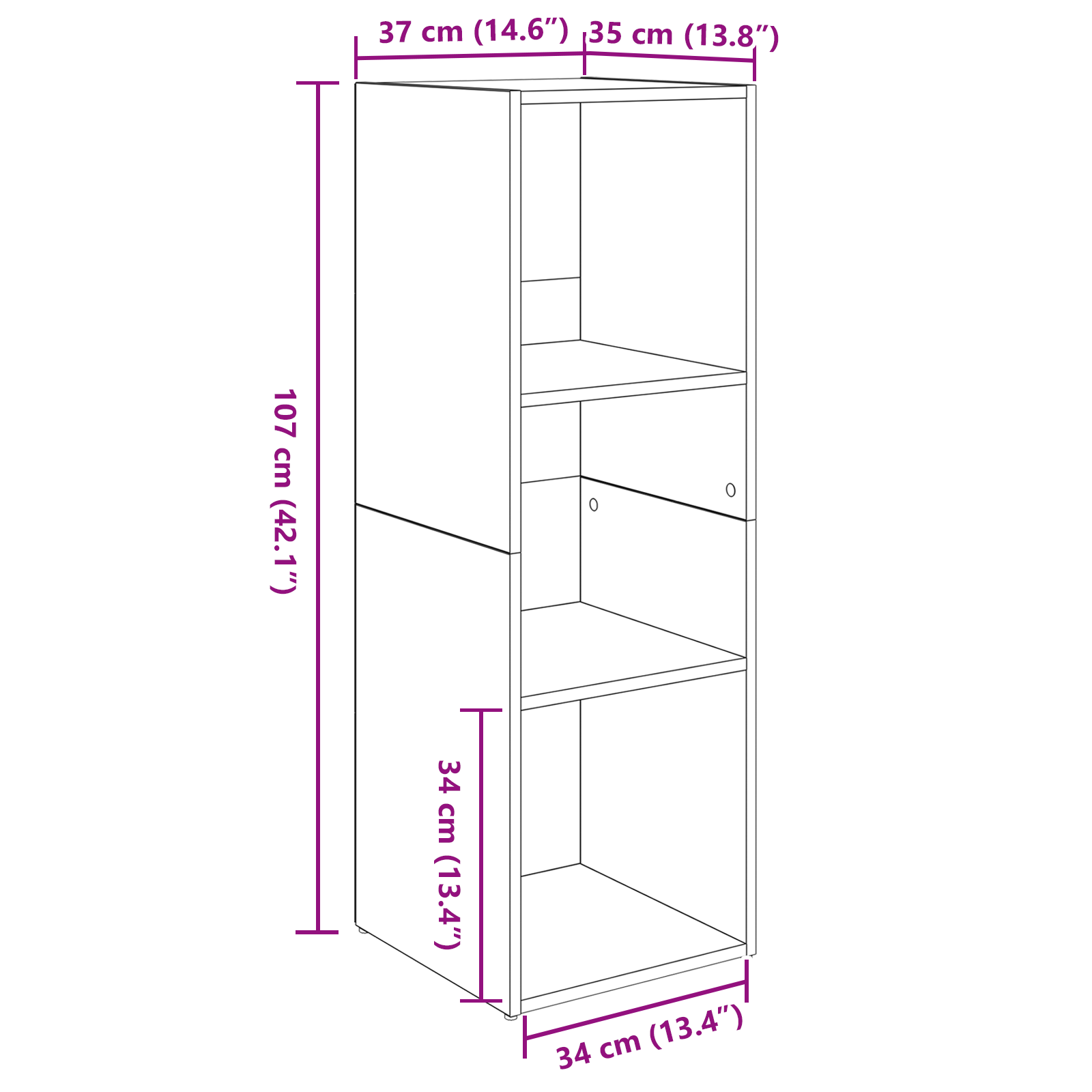 TV-møbelsæt 2 pcs artisan eg 107 x 35 x 37 cm Konstrueret træ
