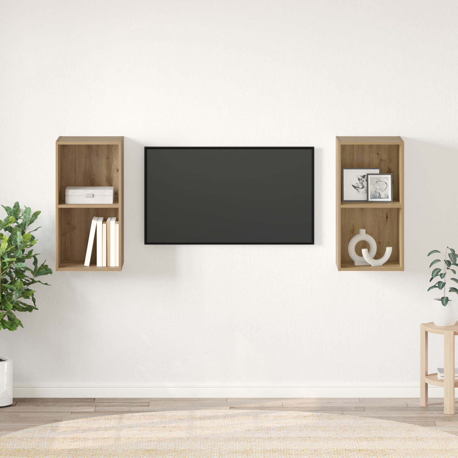 Væg TV Skab 2 pcs Artisan egetræ 37 x 37 x 72 cm