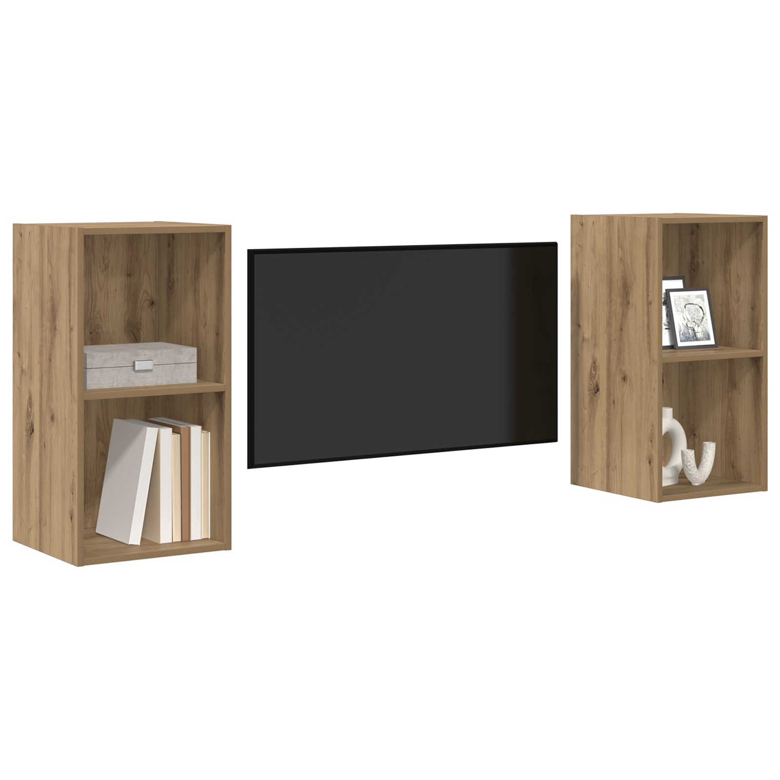 Væg TV Skab 2 pcs Artisan egetræ 37 x 37 x 72 cm