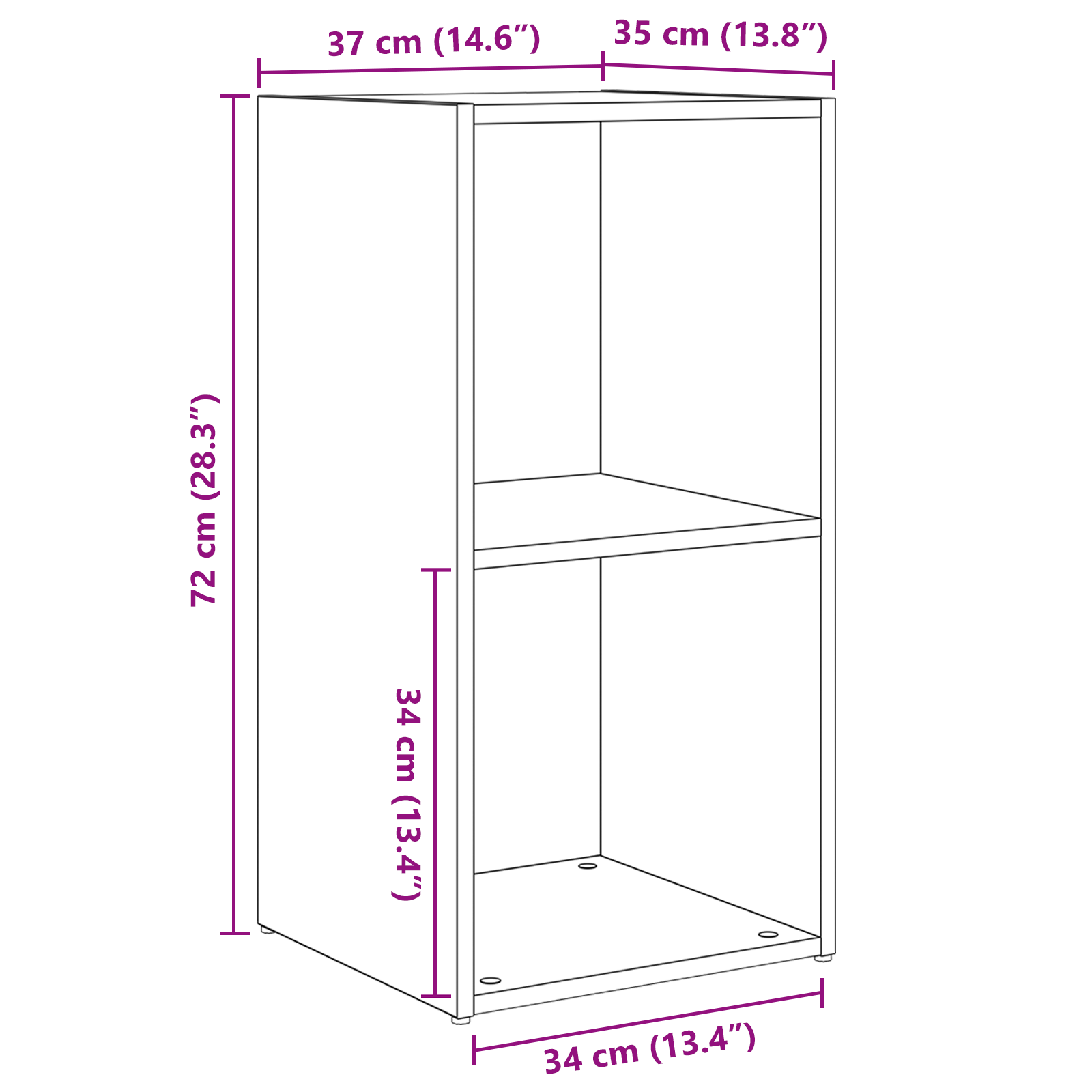 TV-møbelsæt 2 pcs artisan eg 72 x 35 x 36.5 cm Konstrueret træ