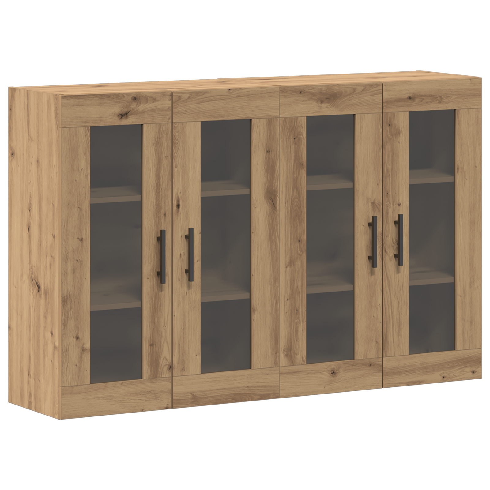 Væghængte skabe 2 pcs Artisan eg og Sort 69,5 x 34 x 90 cm
